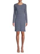 Michael Michael Kors Striped Long Sleeve Sheath Dress