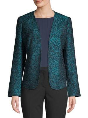 Nipon Boutique Open-front Jacquard Jacket