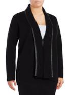 Calvin Klein Plus Faux Leather Accented Cardigan