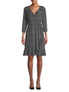 Tommy Hilfiger Polka Dot Ruffled Wrap Dress