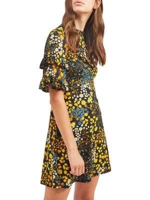 Miss Selfridge Floral-print Fit-&-flare Mini Dress