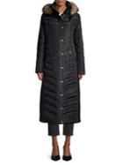 Michael Kors Faux Fur Trim Maxi Puffer Jacket