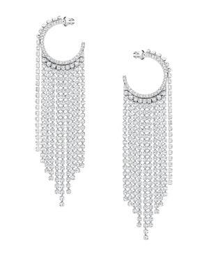 Swarovski Rhodium-plated And Crystal Fit Hoop Earrings