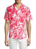 Michael Kors Palm Printed Seersucker Shirt