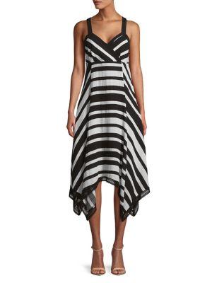 Jones New York Striped Handkerchief Dress