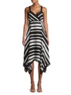 Jones New York Striped Handkerchief Dress
