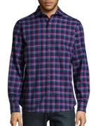 Black Brown Checked Button Front Sportshirt