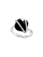 Effy Eclipse Black Onyx, Diamond And 14k White Gold Ring