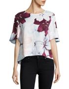 Lord & Taylor Printed Flutter Sleeve Tee