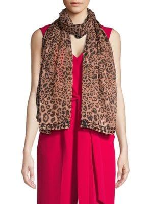 Cejon Leopard-print Embellished Scarf