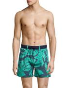 Diesel Leaf-print Swim Shorts
