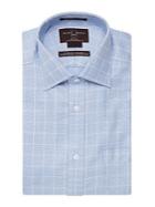 Black Brown Classic-fit Windowpane Dress Shirt