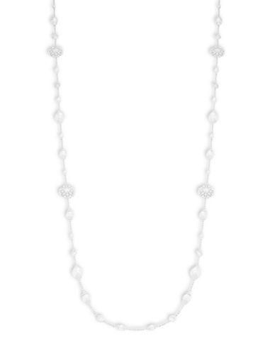 Nadri Faux Pearl And Crystal Scatter Necklace