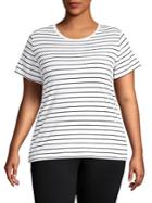 Lord & Taylor Plus Striped Cotton T-shirt