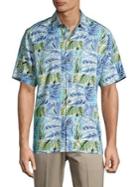 Tommy Bahama Standard-fit Think Outside The Fronds Silk Camp Shirt