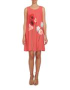 Cece Poppy Fields Inverted Pleated Dress