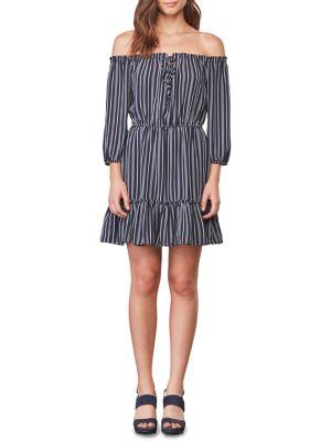 Bb Dakota Stripe Off-shoulder Peasant Dress