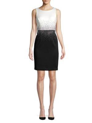 Calvin Klein Petite Studded Colorblock Sheath Dress