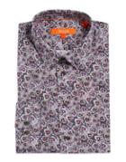 Tallia Orange Floral Cotton Button-down Shirt
