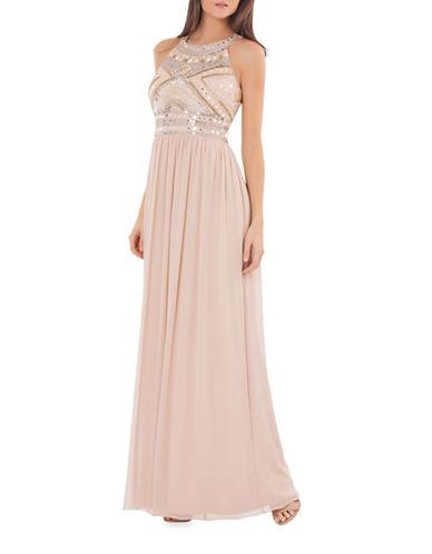 Js Collections Beaded Halterneck Gown