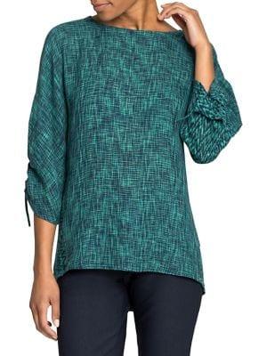 Nic+zoe Ladder Tie Quarter-sleeve Top