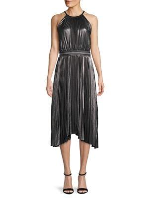 Bailey 44 Pleated Halterneck Dress