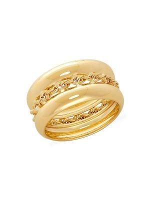 Lord & Taylor 14k Yellow Gold Rope Center Band Ring