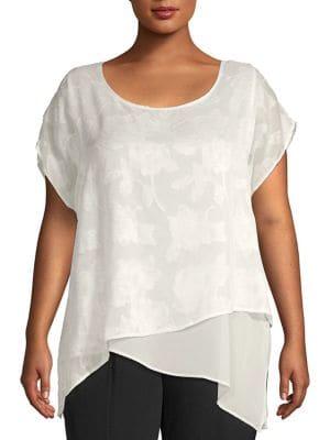 Calvin Klein Plus Embroidered Floral Top