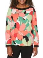 Rafaella Petite Contrast Print Top