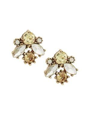 Design Lab Cluster Stone Button Earrings