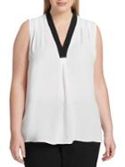 Calvin Klein Plus Plus V-neck Sleeveless Top