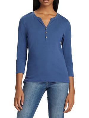 Lauren Ralph Lauren Stretch Henley Tee