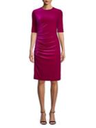 Vince Camuto Velvet Ruched Sheath Dress