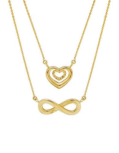 Lord & Taylor 14k Yellow Gold Heart Infinity Necklace