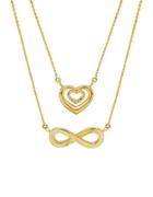 Lord & Taylor 14k Yellow Gold Heart Infinity Necklace