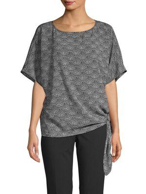 Michael Michael Kors Printed Tie-hem Top