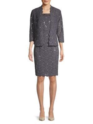 Alex Evenings Petite Two-piece Embellished Jacket Dress