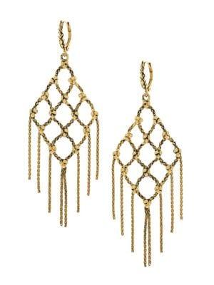Etienne Aigner Golden Wheat Chain Drama Earrings