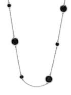 Lord & Taylor Black Onyx And Sterling Silver Strand Necklace