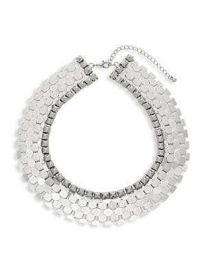 Design Lab Silvertone Ladder Collar Necklace