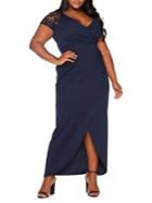 Quiz Curve Plus Lace Cap-sleeve Maxi Dress