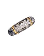 Effy Balissima Sterling Silver And 18 Kt Yellow Gold Diamond Ring