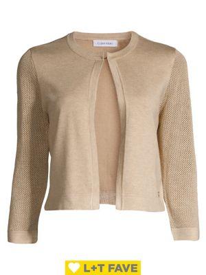 Calvin Klein Mesh-sleeve Shrug Cardigan