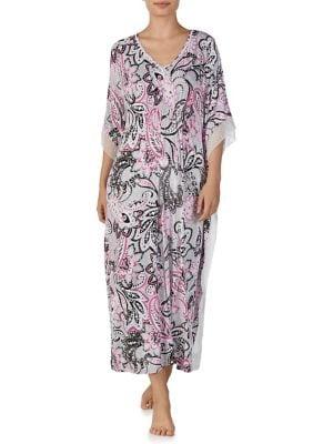 Ellen Tracy Printed Long Caftan