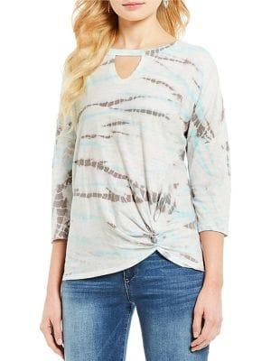 Democracy Tie Dye Inspired-style Knot Top