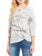 Democracy Tie Dye Inspired-style Knot Top