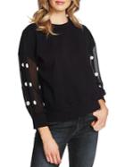 Cece By Cynthia Steffe Vivid Vibes Polka Dot-sleeve Cotton Top