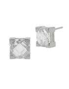 H Halston Cubic Zirconia Panel Crystal Square Stud Earrings
