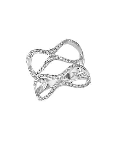 Effy Pave Classica Diamond And 14k White Gold Double Ring