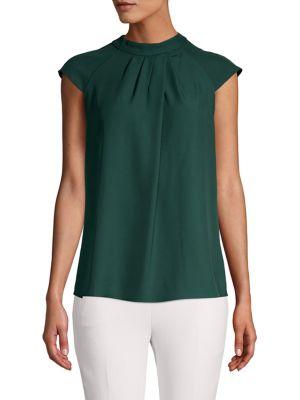 Calvin Klein Pleated Cap-sleeve Top